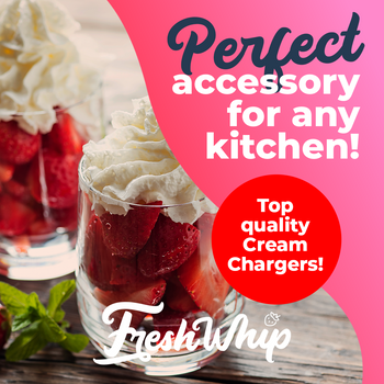 FreshWhip STRAWBERRY - 50 Packs - 8.2g N2O Cream Chargers - WHOLESALE Minimum 1 Carton