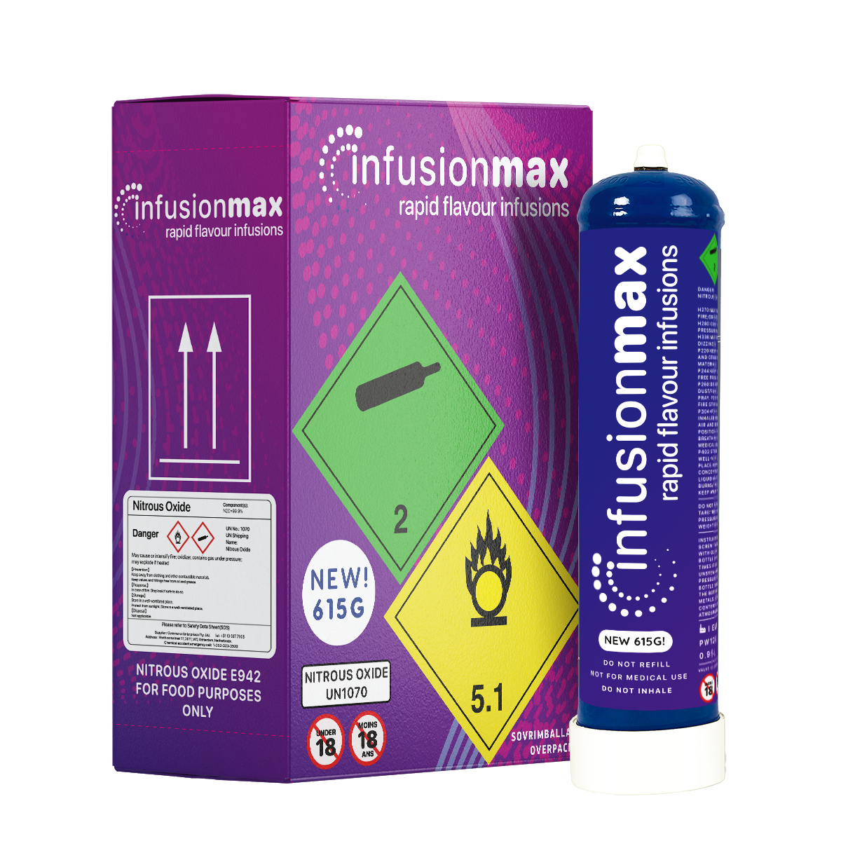 Infusionmax 615g N2O Cream Charger Canisters