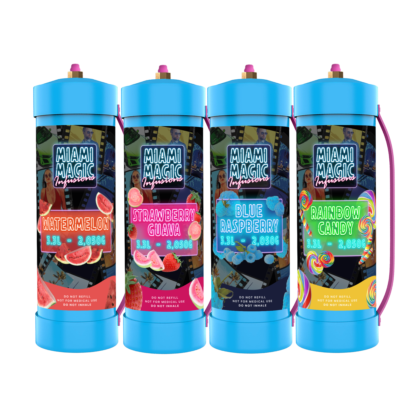 Miami Magic 2050g/ 3.3L Flavored N2O Cream Charger Cylinder