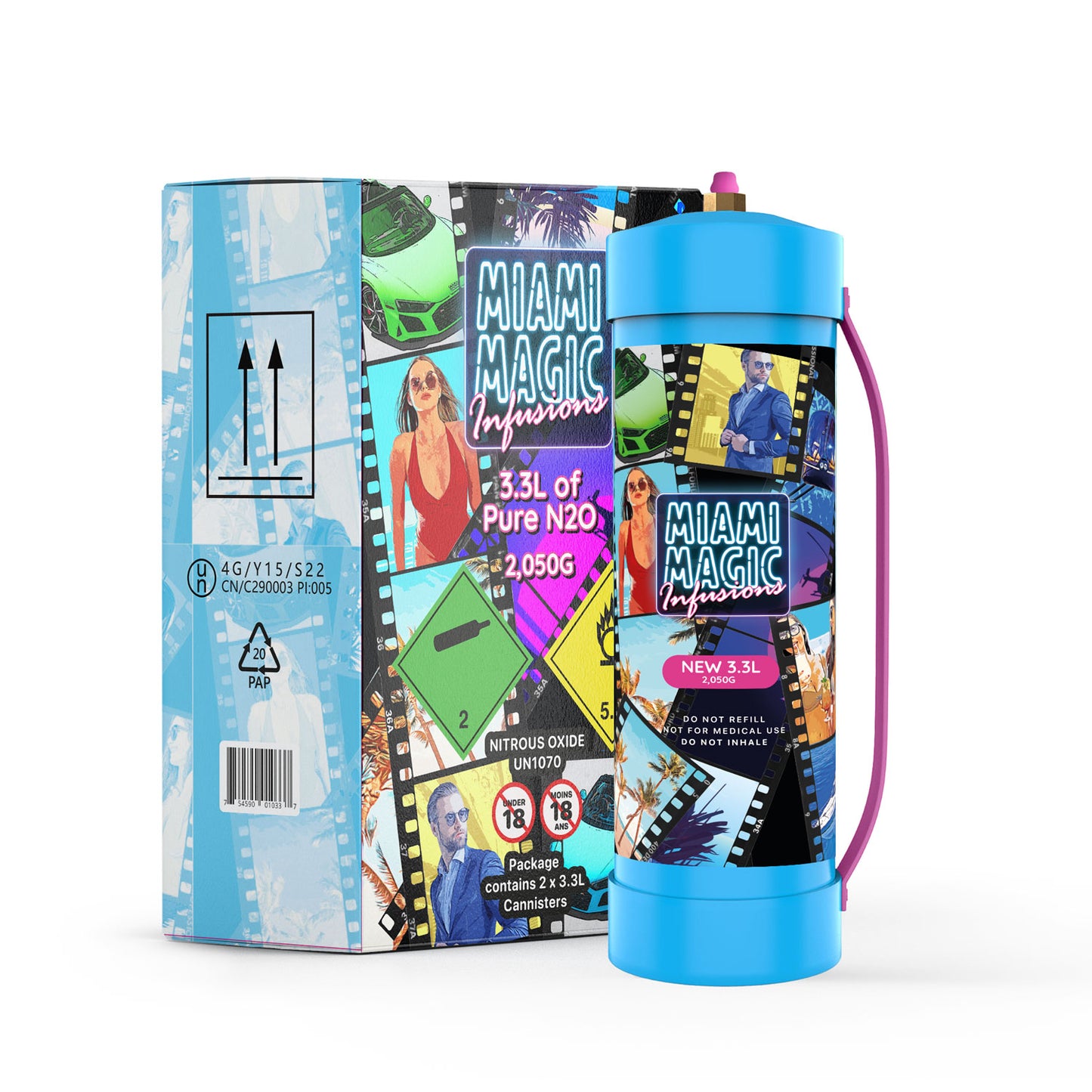 Miami Magic Infusions 2050g / 3.3L N2O Cream Charger Canister