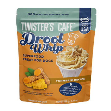 Twister’s Cafe DroolWhip Super Food Dog Treat, Powdered All Natural 6-ingredient Dog Food Topper