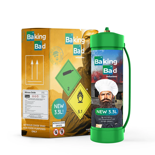 Baking Bad 3.3L 2050g cream charger canister with retail packaging from Miami MagiC USA