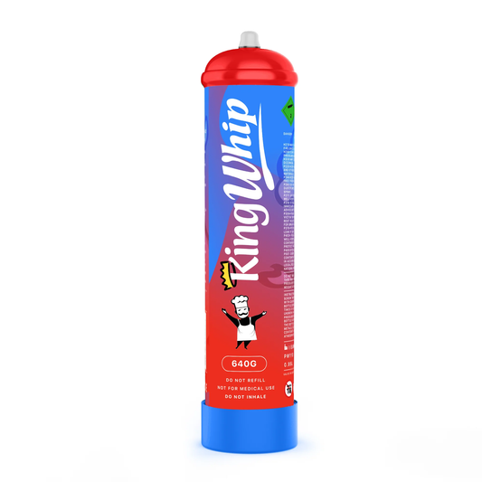 KingWhip premium 640g N2O whipped cream charger cylinder for professional and home kitchens
