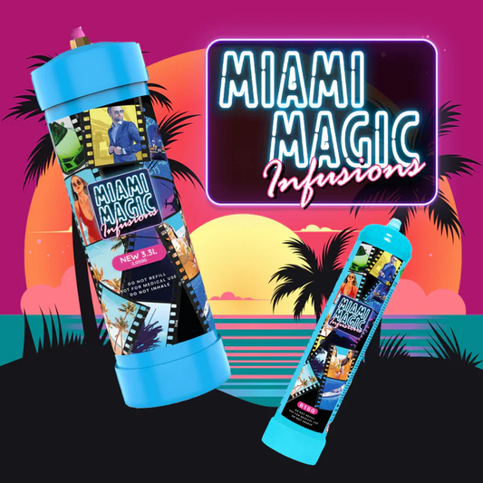 Miami Magic Infusions flavoured N₂O canisters for creating consistent whipped cream, cocktail foams, and dessert infusions.