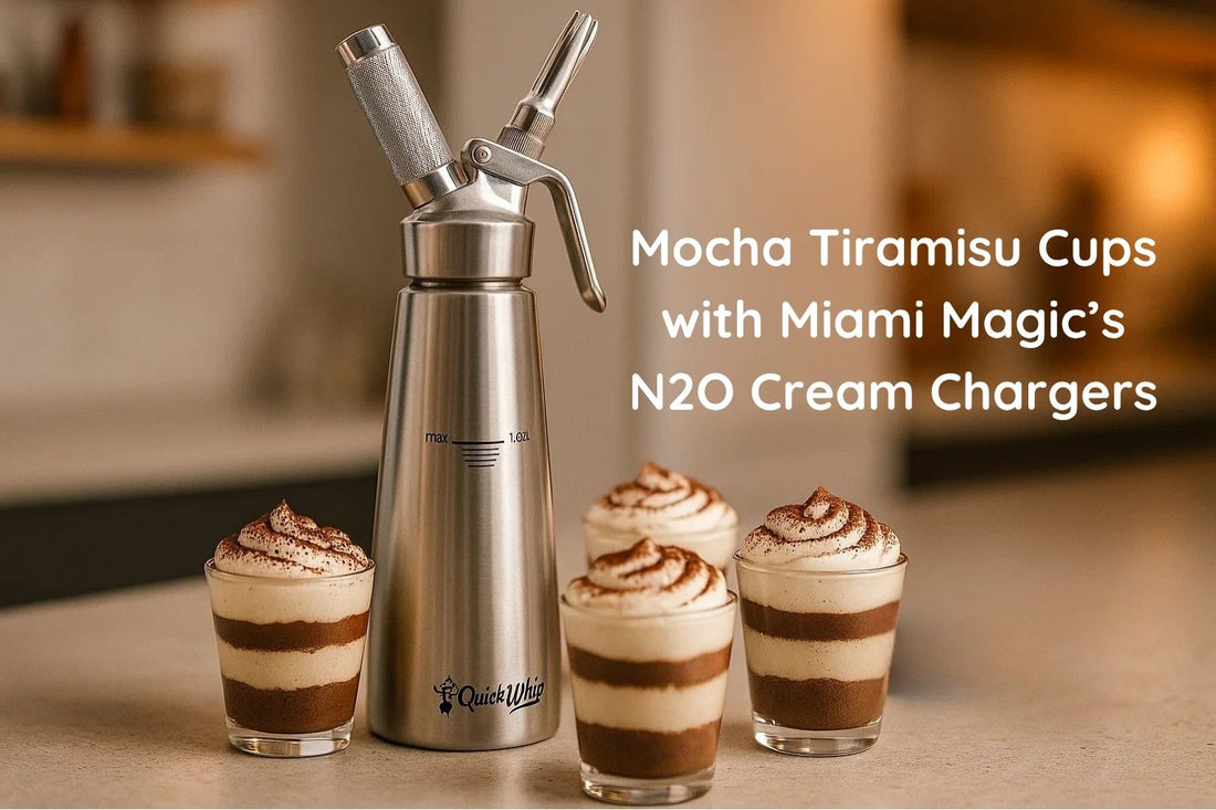 Mocha Tiramisu Cups: A Delightful Twist on the Classic Dessert with Miami Magic’s N2O Cream Chargers