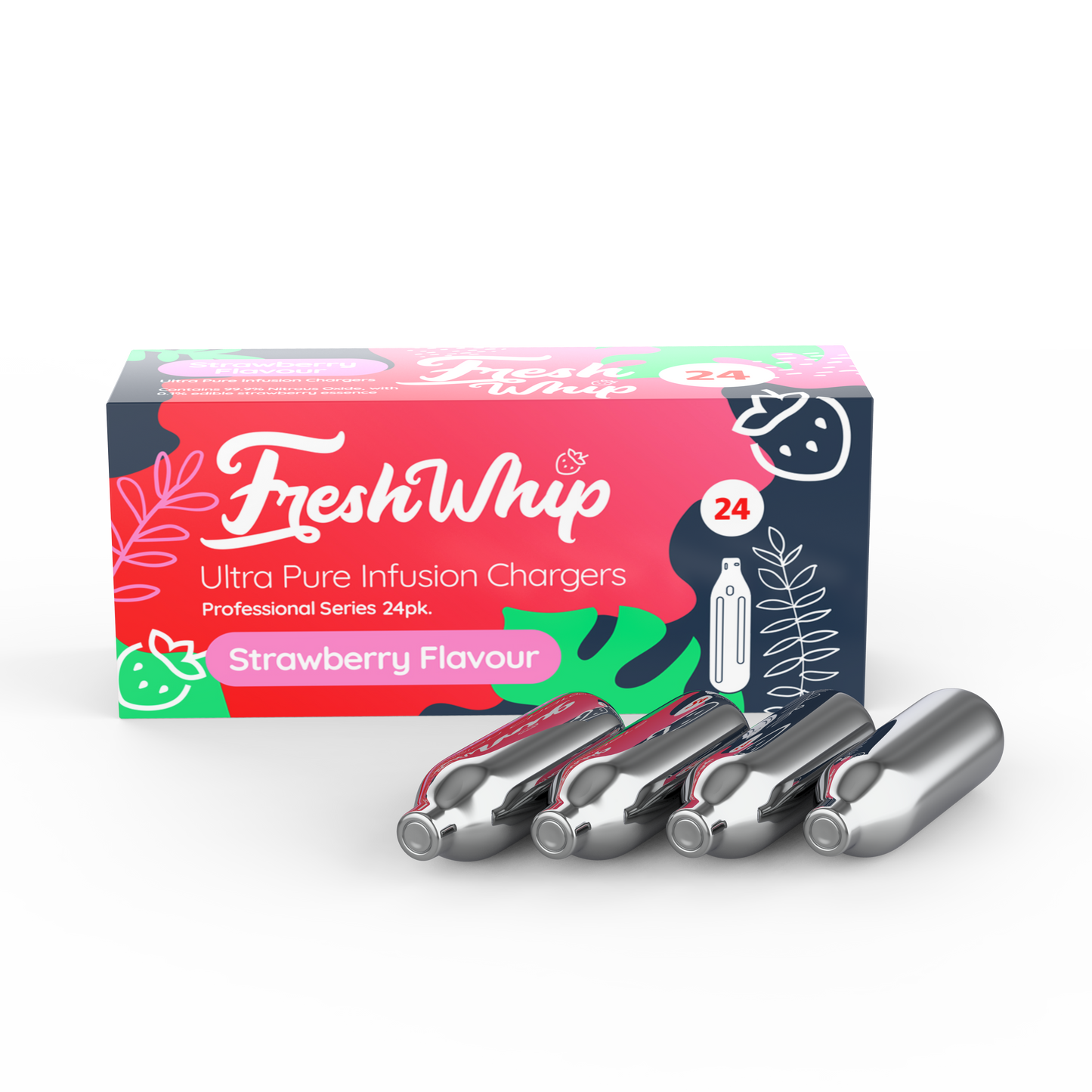 FreshWhip Cream Chargers STRAWBERRY 24Pks - 8.2g