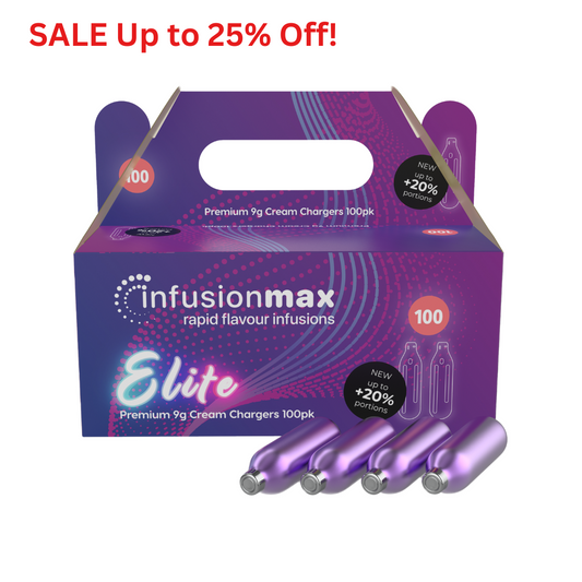 InfusionMax Elite 9g N2O Cream Chargers  100 Packs- SALE Up to 25% OFF!