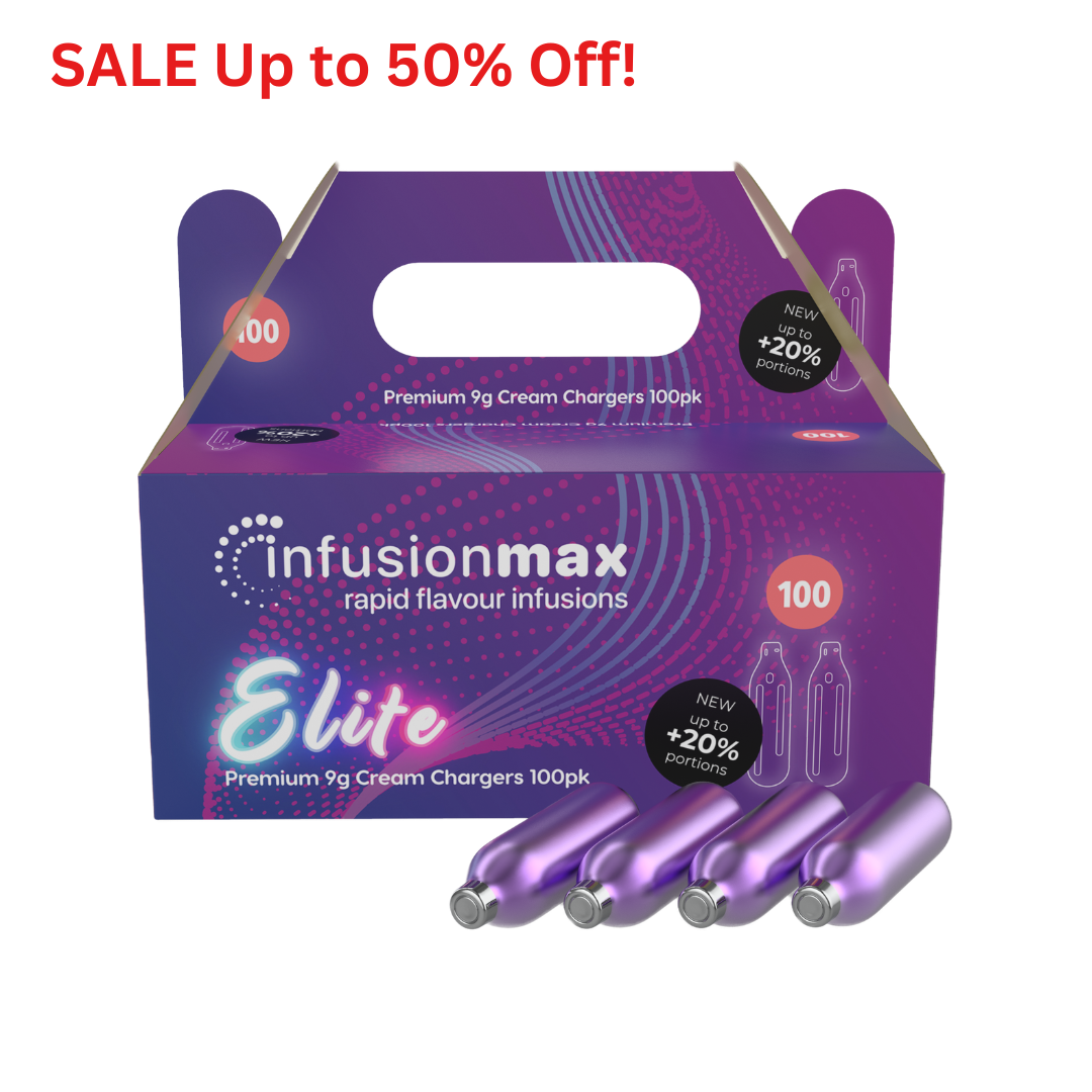 InfusionMaxElite 9g Cream Chargers  100 Packs - SALE Up to 50% OFF!