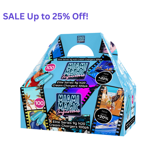 Miami Magic 9g 100 Packs N20 Cream Chargers - SALE Up to 25% OFF!