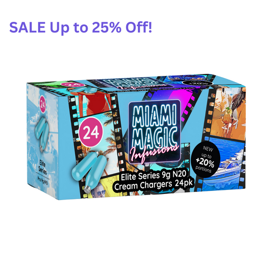 Miami Magic 9g 24 Packs N2O Cream Chargers SALE Up to 25% OFF!