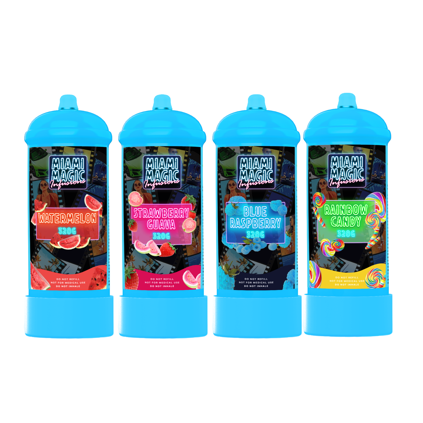 Miami Magic 320g Flavoured N2O Cream Charger Canisters