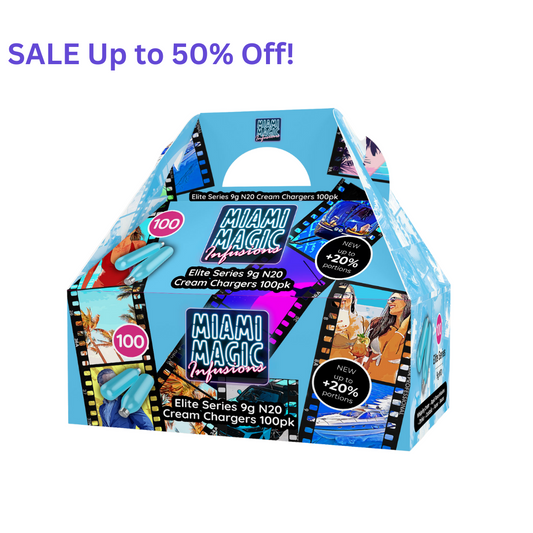 Miami Magic 9g 100 Packs N20 Cream Chargers - SALE Up to 50% OFF!