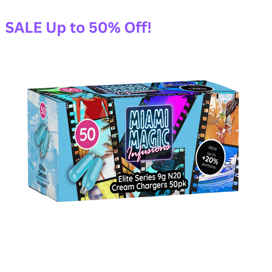 Miami Magic 9g 50 Packs N2O Whipped Cream Chargers -SALE Up to 50% OFF!