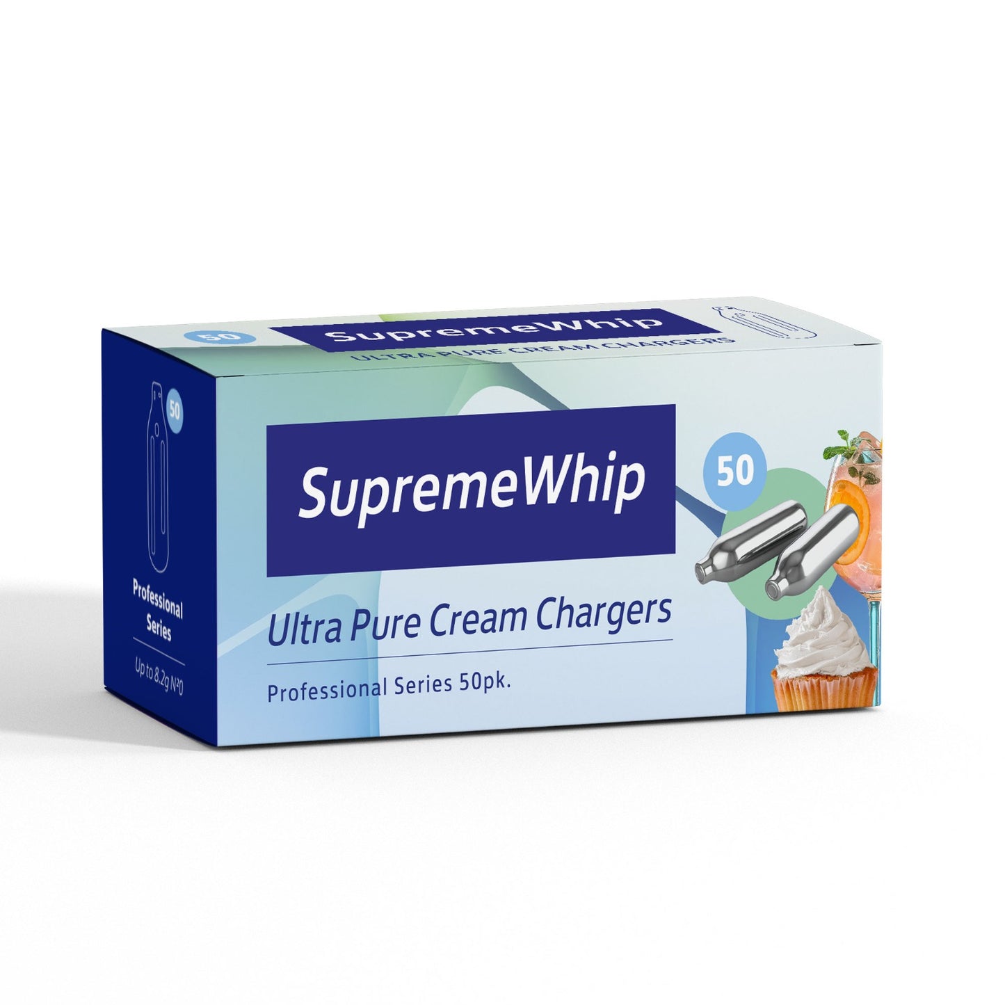 SupremeWhip 8.2 N2O Cream Chargers  in 50 Packs - WHOLESALE