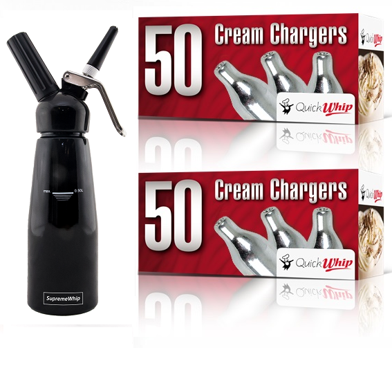 Starter Pack - SupremeWhip Chargers - 192- & 0.5L Black Dispenser